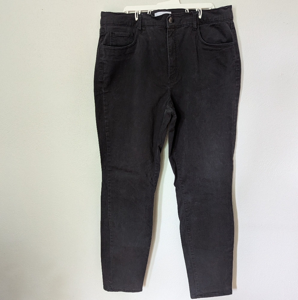 Loft Skinny Pants in Sateen Black Jeans Size 32 (Women's 14)